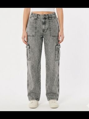 Garage Women's Gray Acid-Wash Boyfriend Cargo Jeans 27W